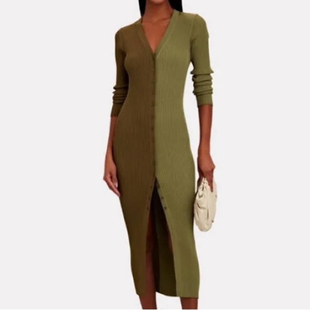 Staud Shoko Ribbed Knit Dress